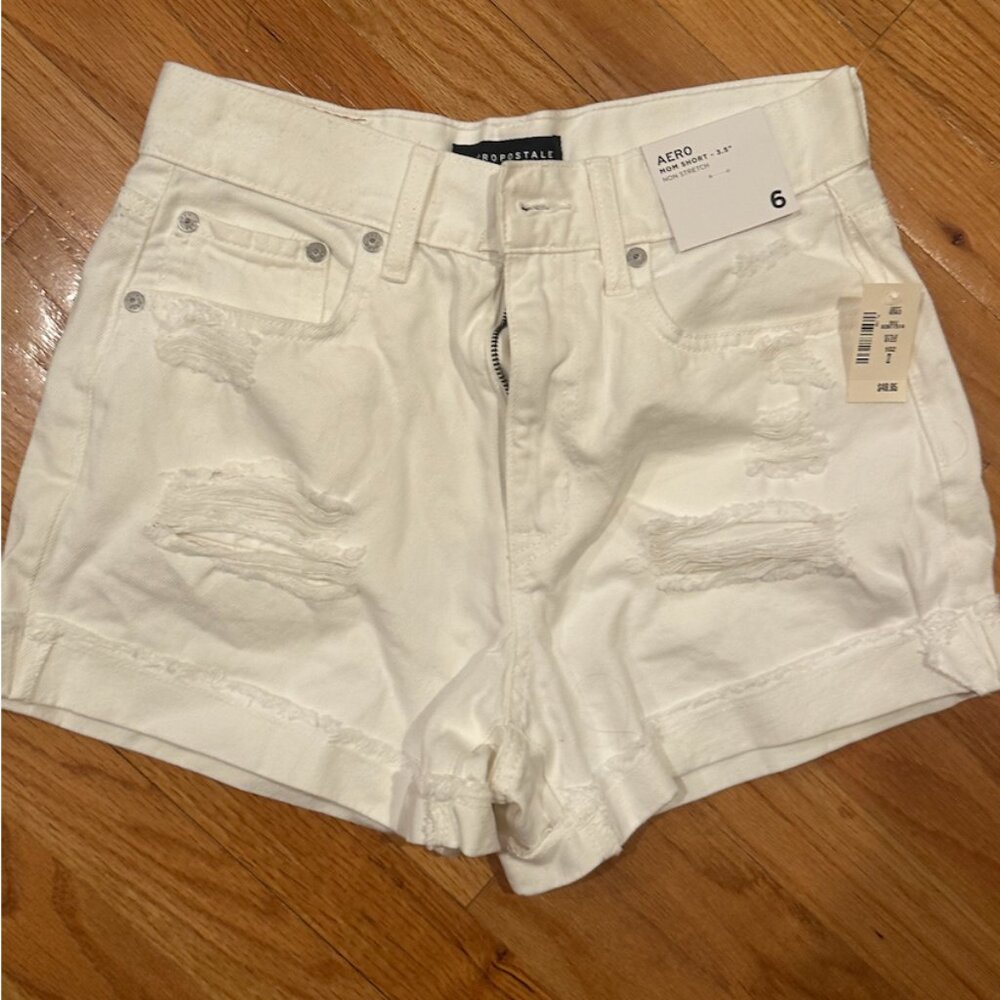BRAND NEW White Distressed Denim Shorts